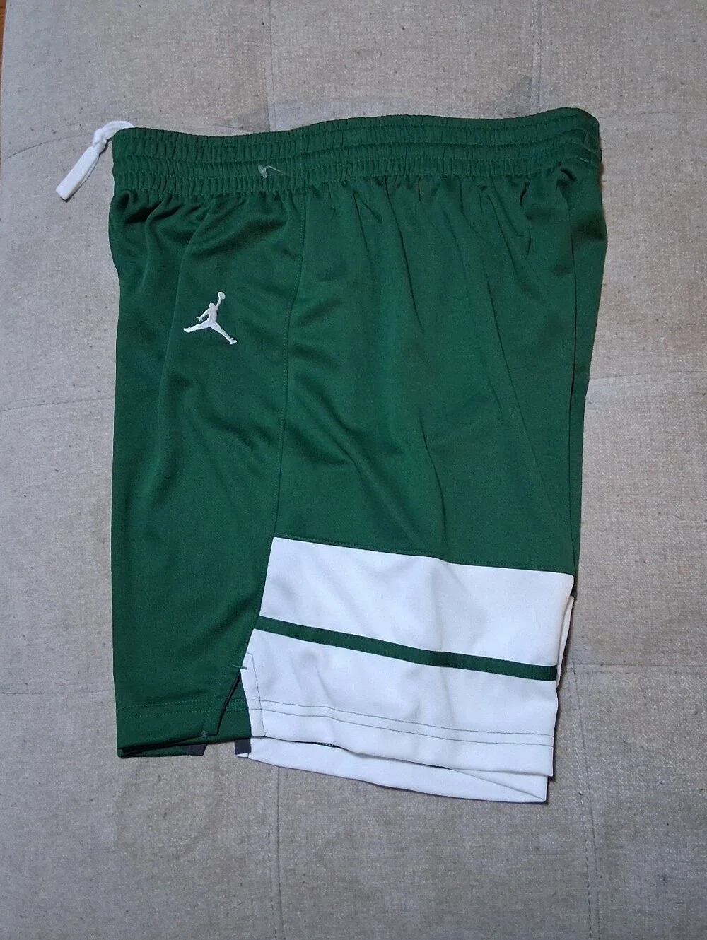 Jordan Men’s Green and White Basketball Shorts